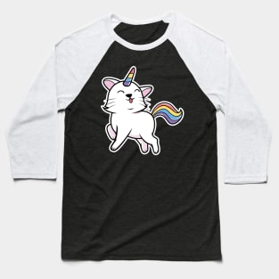 Caticorn Cartoon Baseball T-Shirt